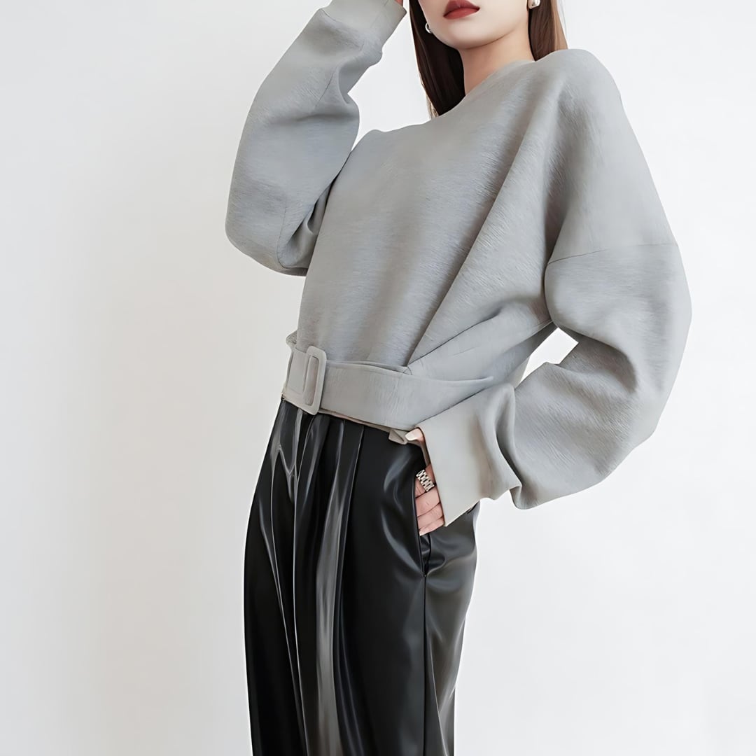 Ava Buckle Belt Sweatshirt