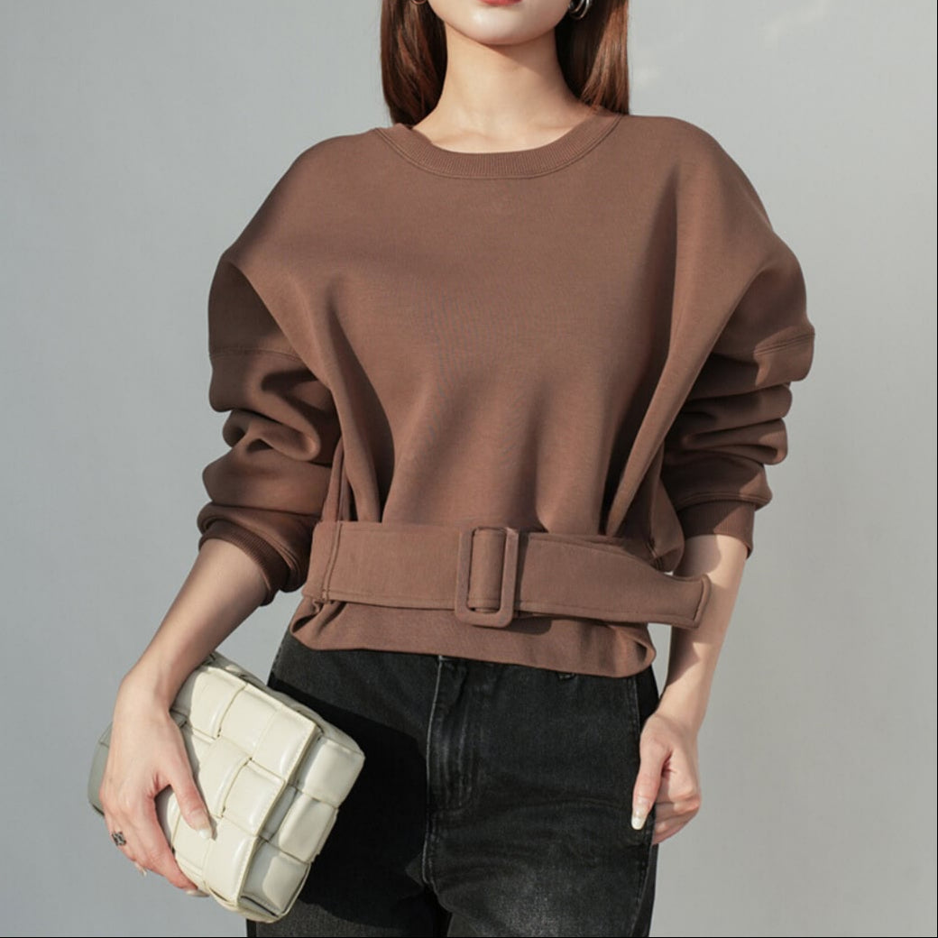 Ava Buckle Belt Sweatshirt