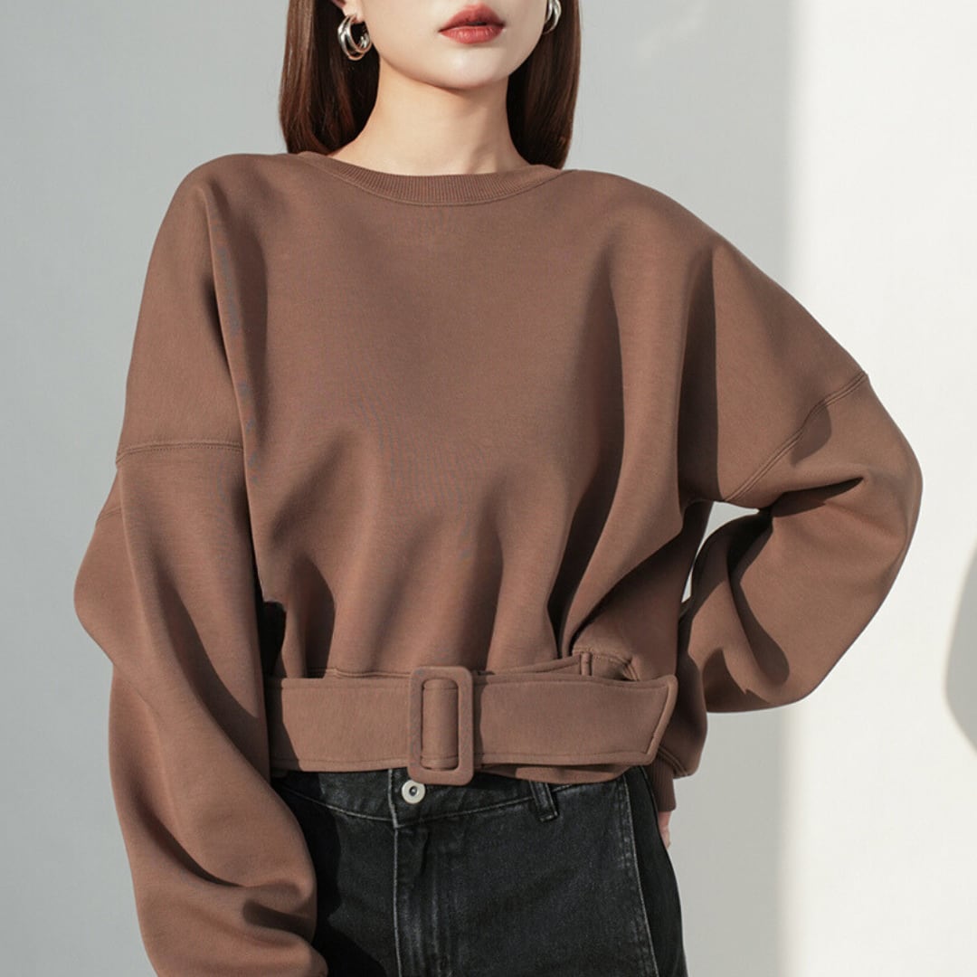 Ava Buckle Belt Sweatshirt