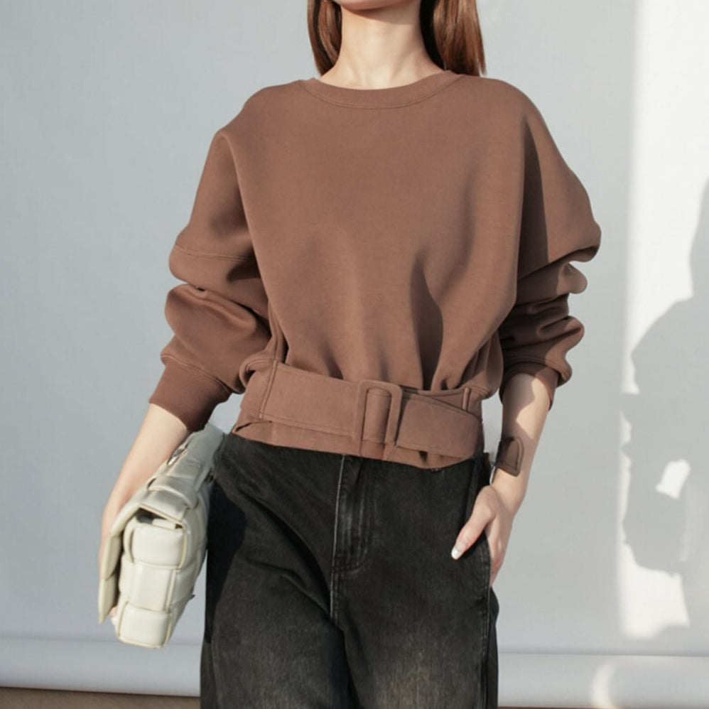 Ava Buckle Belt Sweatshirt