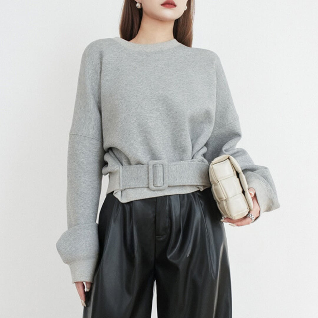 Ava Buckle Belt Sweatshirt