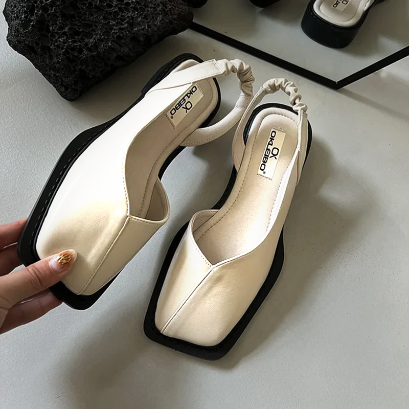 Graya Slingback Square Toe Flat