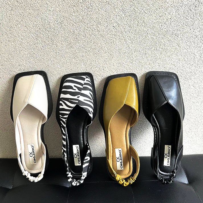 Graya Slingback Square Toe Flat