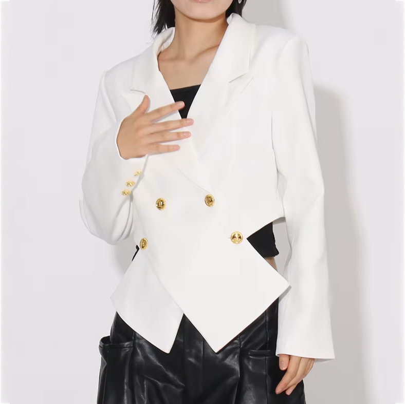 Crossed Front Closure Blazer