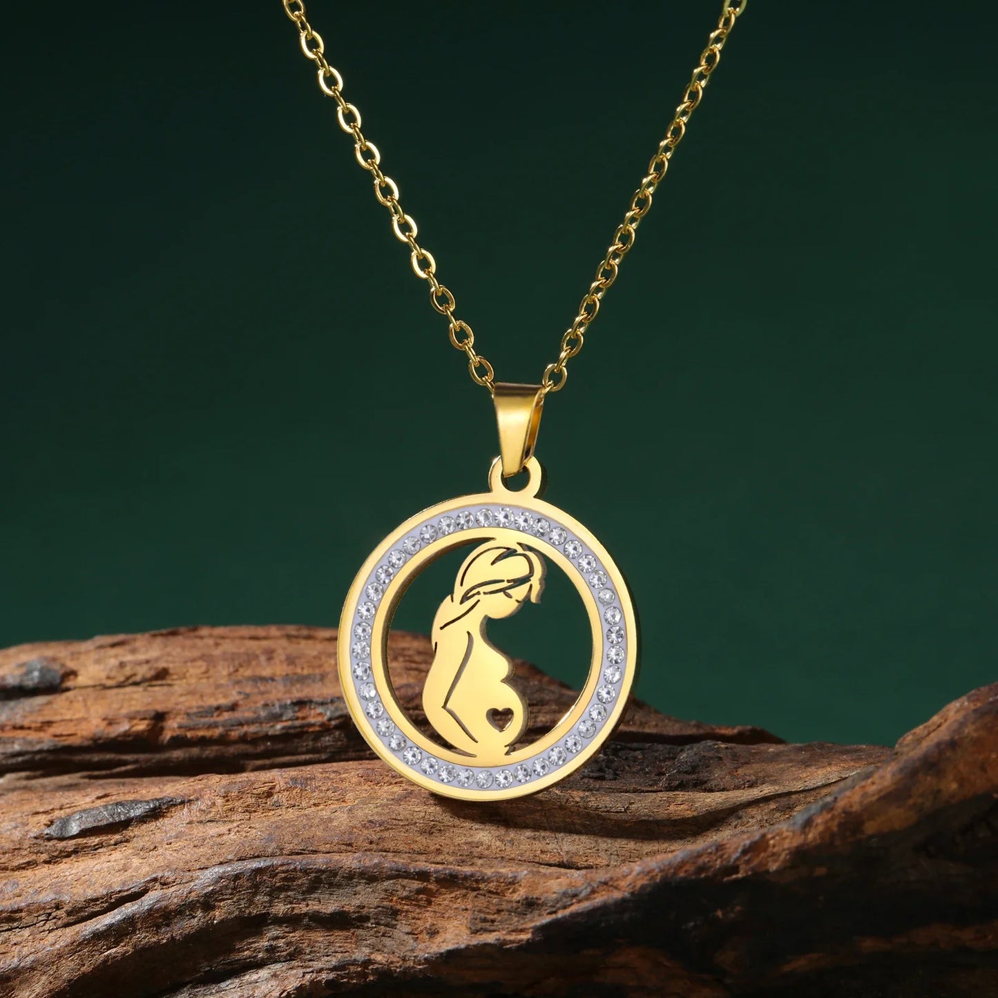 Mother and Child Pendant Necklace