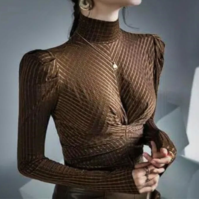 Women's Waffle Turtleneck