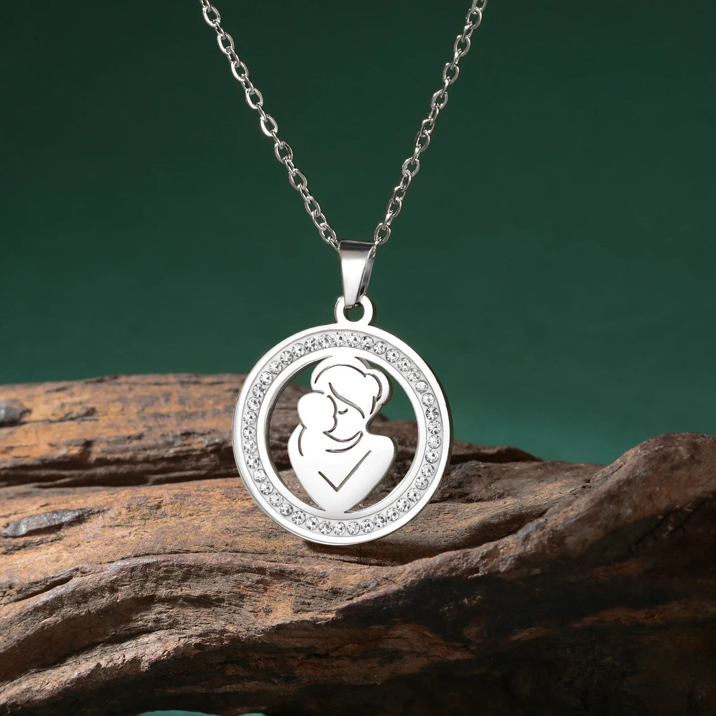 Mother and Child Pendant Necklace