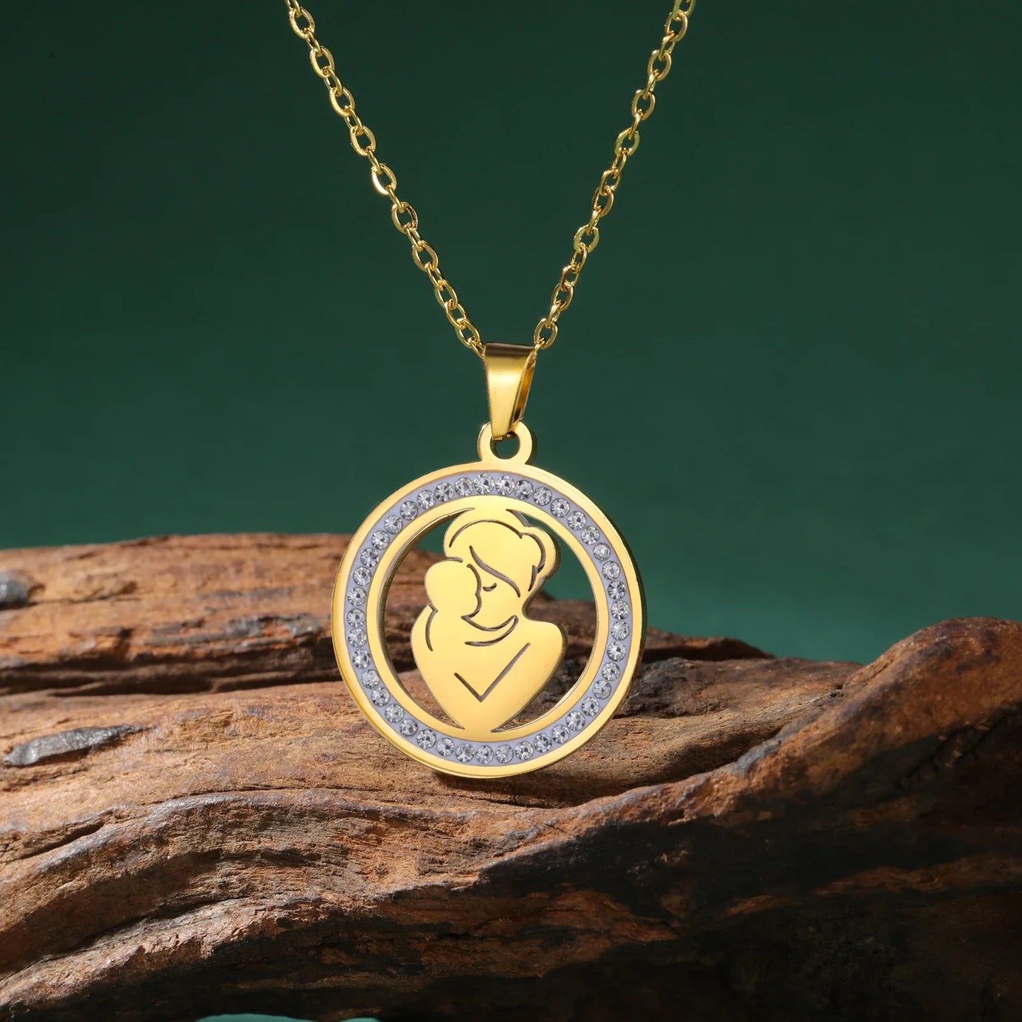 Mother and Child Pendant Necklace