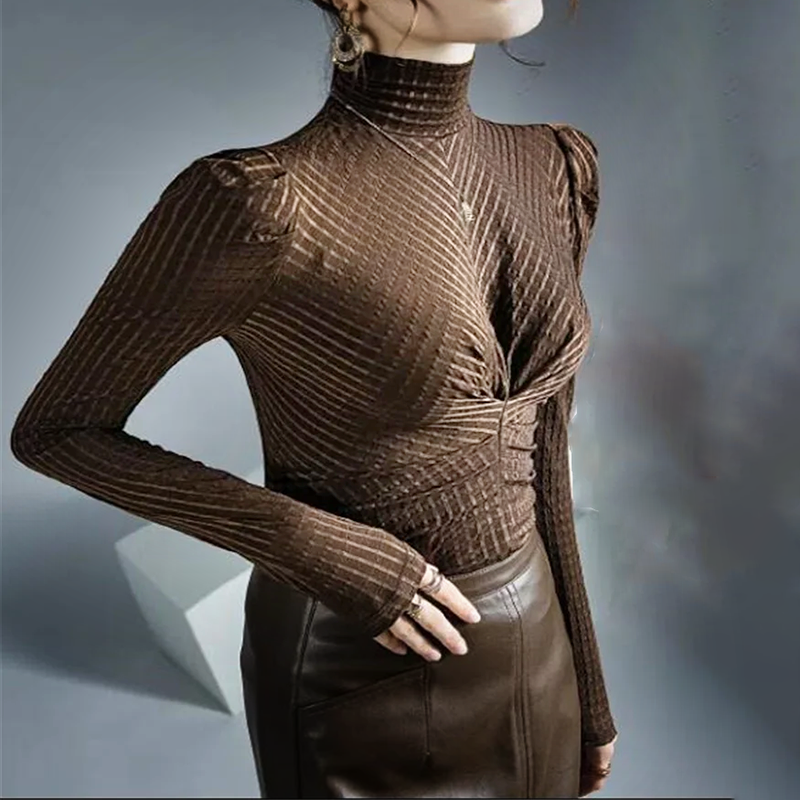Women's Waffle Turtleneck
