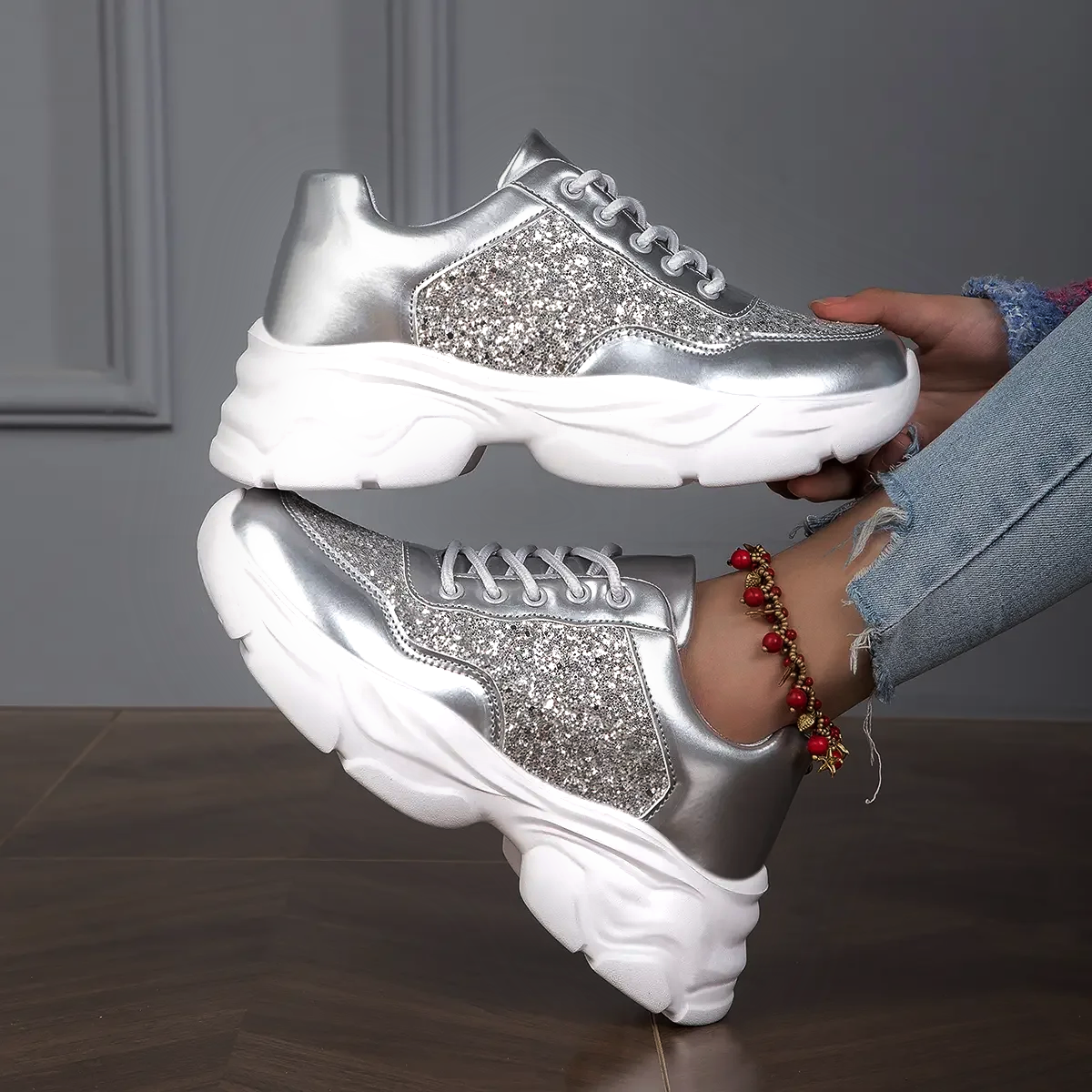 Metalic Women Sneaker