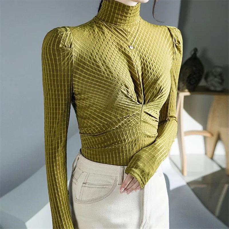 Women's Waffle Turtleneck