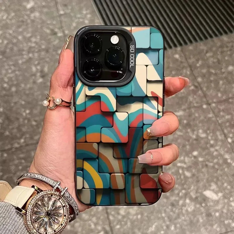 3D Tetris Design iPhone 16 Case