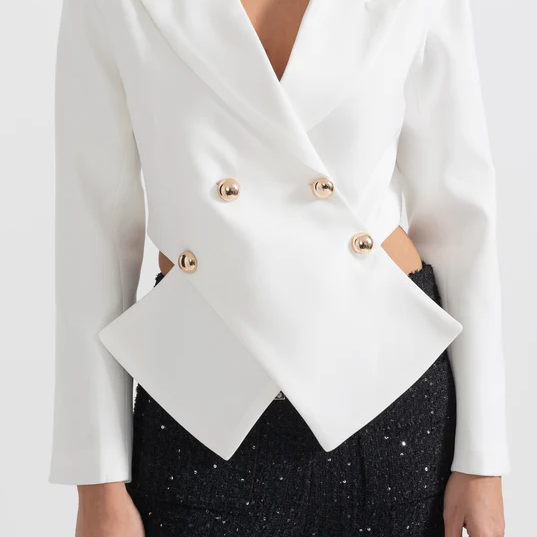 Crossed Front Closure Blazer