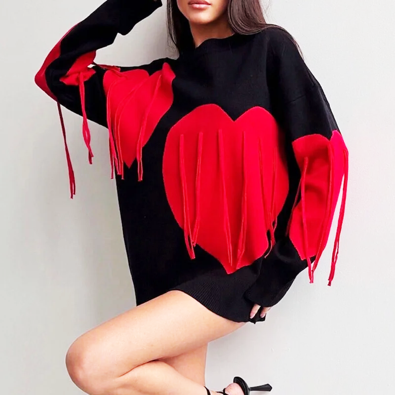 Eva Heart Round Neck Sweater