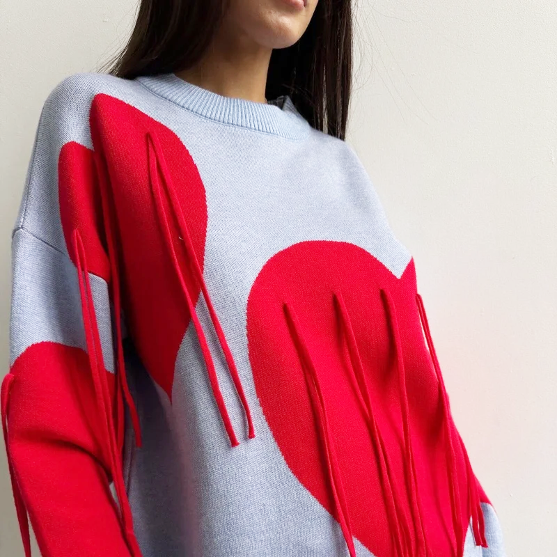 Eva Heart Round Neck Sweater
