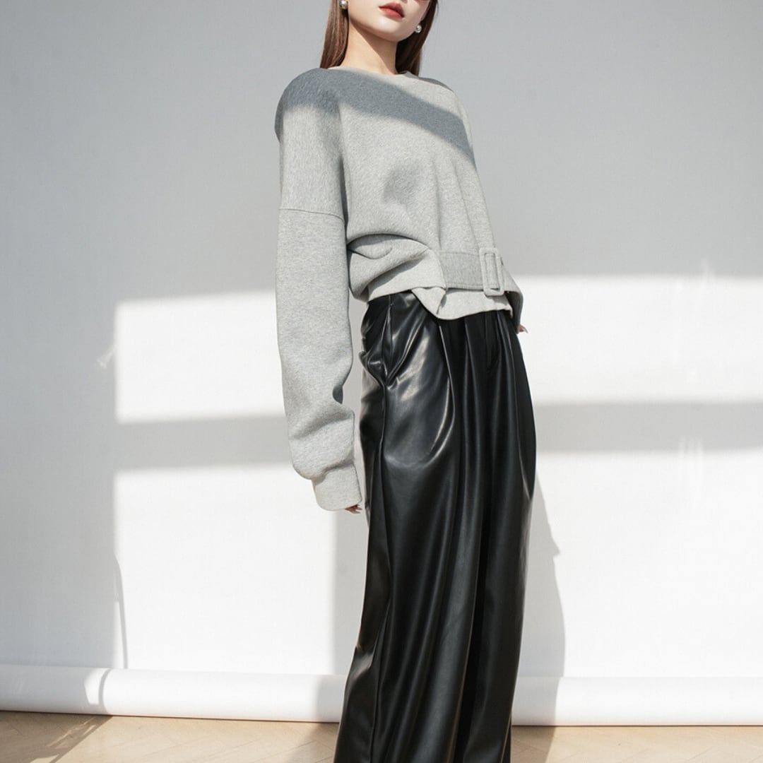 Ava Buckle Belt Sweatshirt