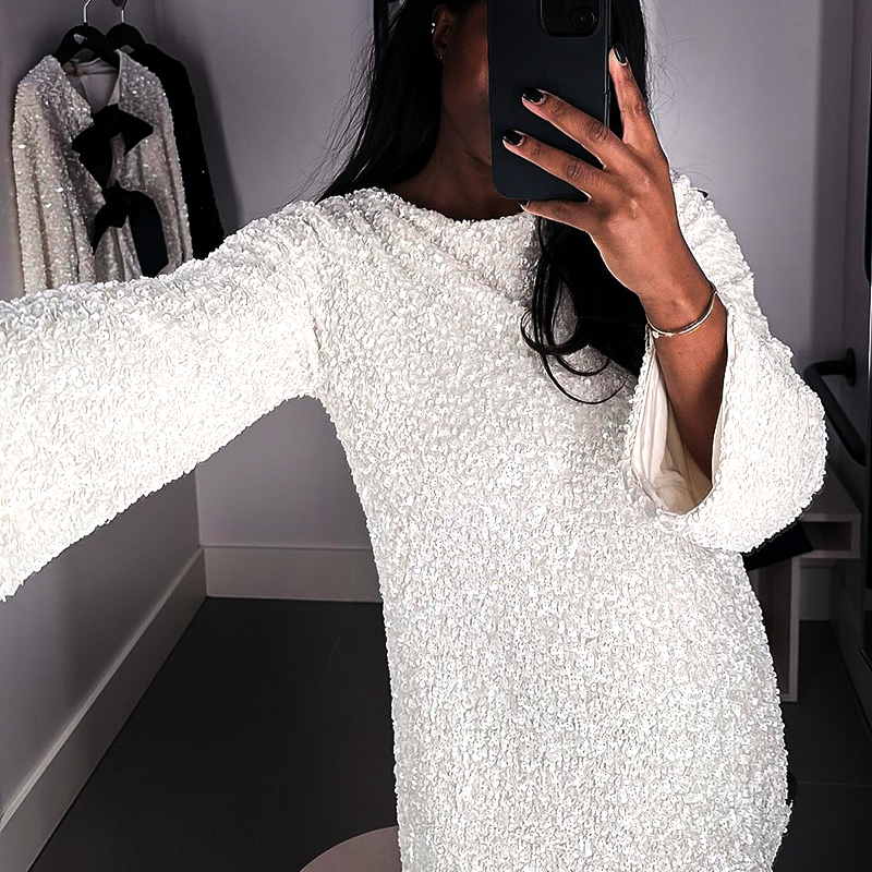 Sequined Tie-back Dress