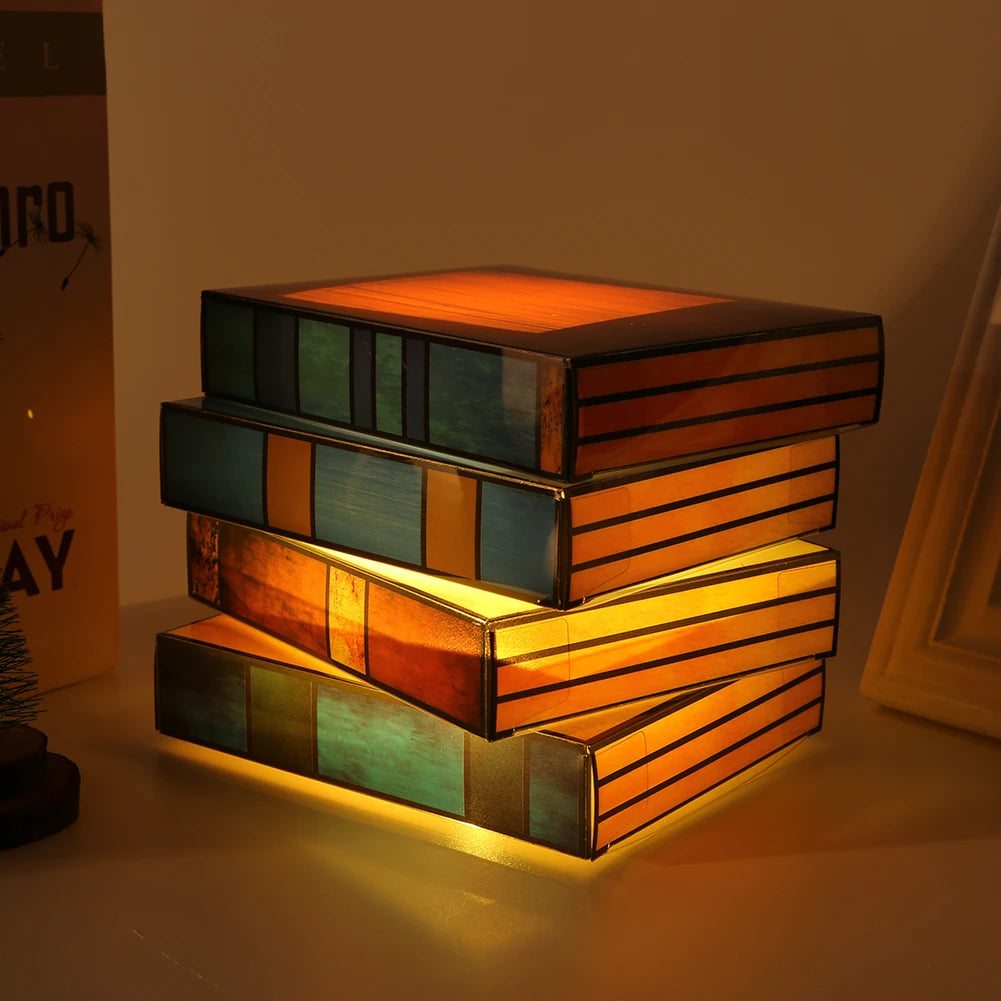 Stacked Books Night Lamp