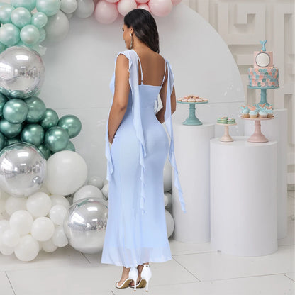 Aurora Ruffle-Trim Maternity Gown