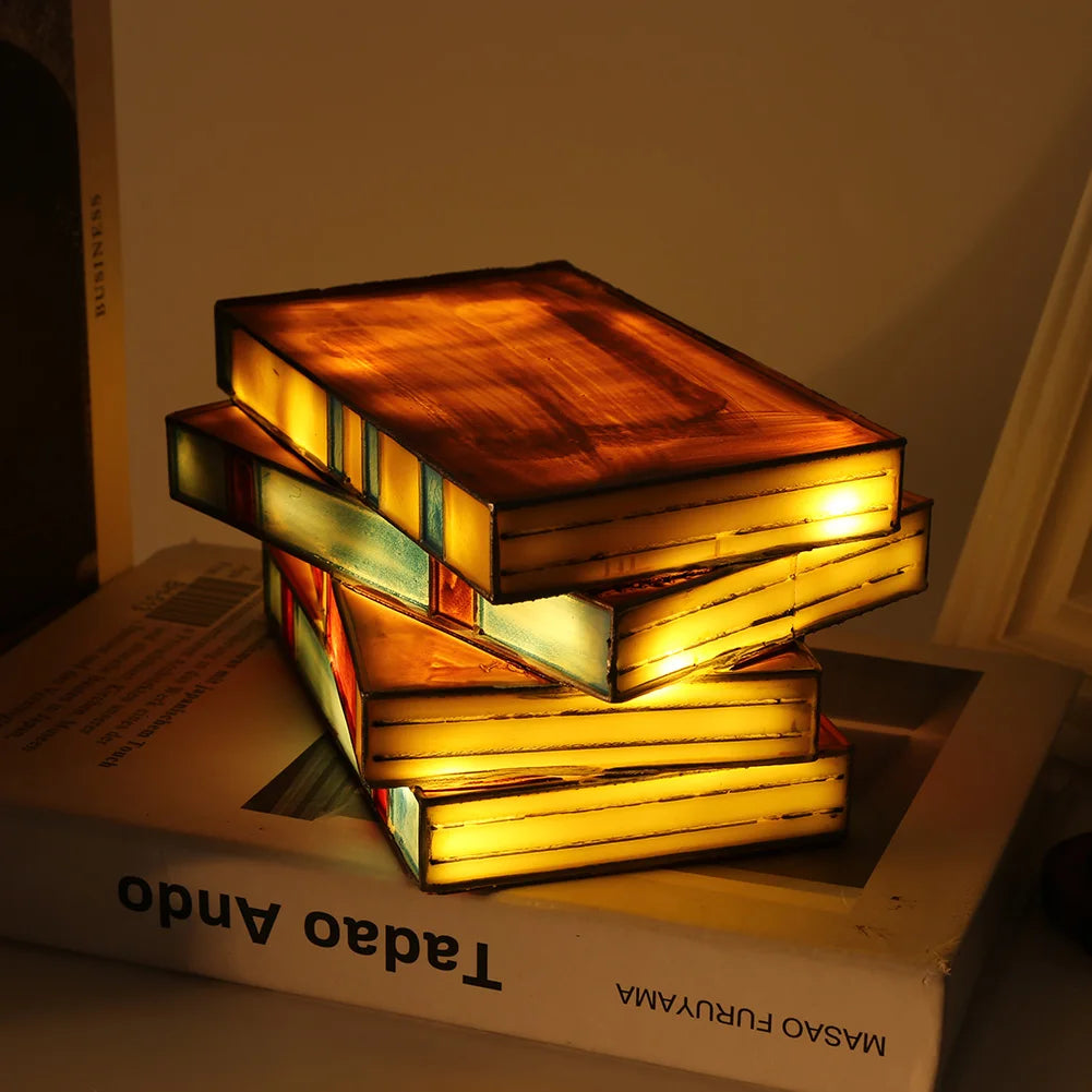 Stacked Books Night Lamp