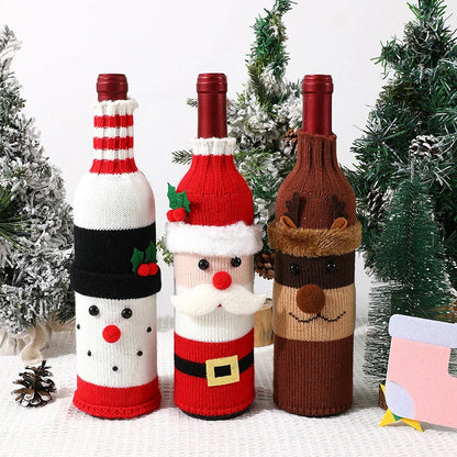 Christmas Knit Wine Bottle Covers