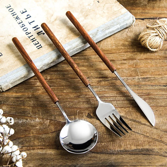 Mirror-Wood Flatware Set