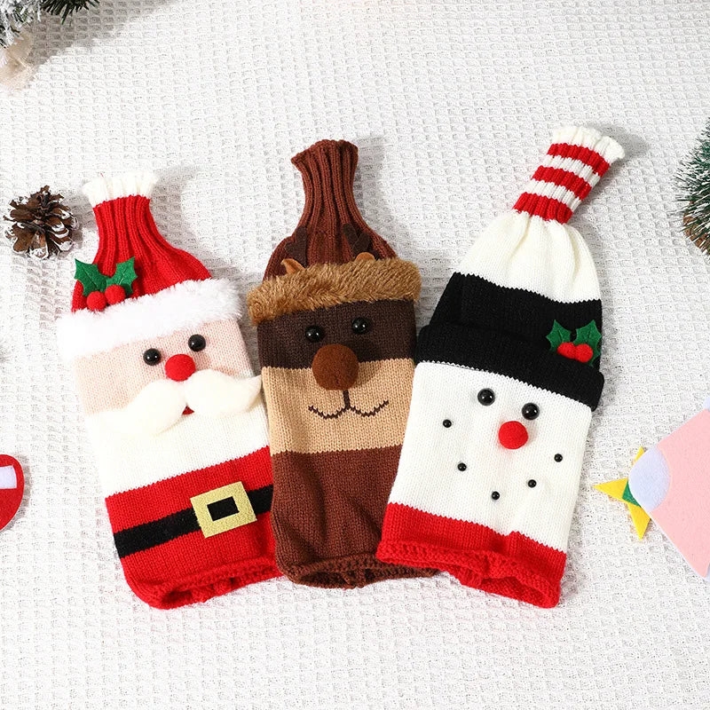 Christmas Knit Wine Bottle Covers