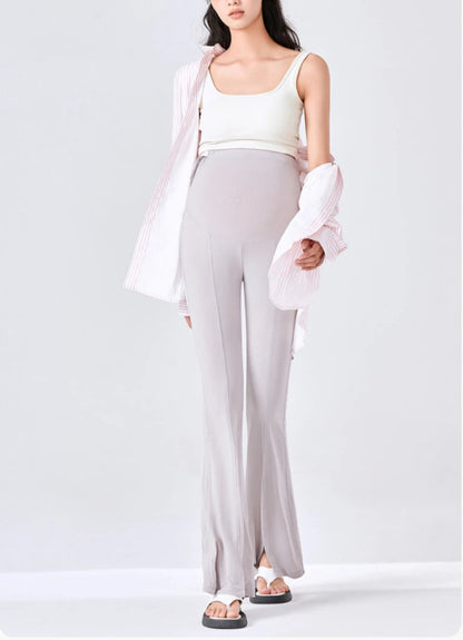 Isabella Maternity Flare Pants with Front Slit