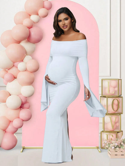 Celeste Off-Shoulder Maternity Gown