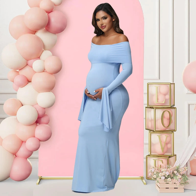 Celeste Off-Shoulder Maternity Gown