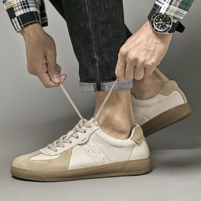 Lace Up Genuine Leather Sneaker