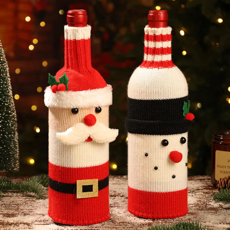 Christmas Knit Wine Bottle Covers