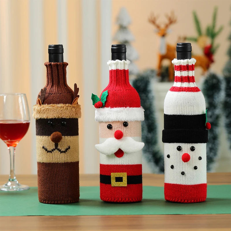 Christmas Knit Wine Bottle Covers