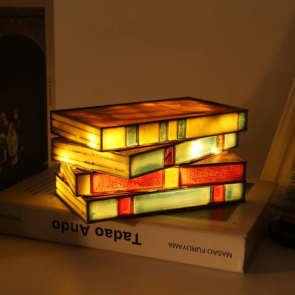 Stacked Books Night Lamp