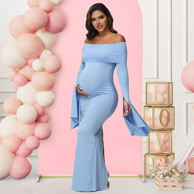 Celeste Off-Shoulder Maternity Gown