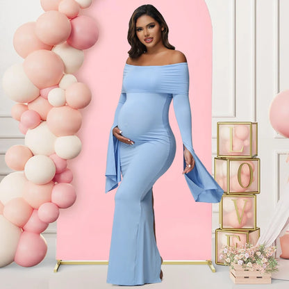 Celeste Off-Shoulder Maternity Gown
