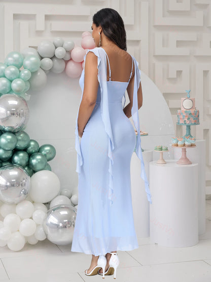 Aurora Ruffle-Trim Maternity Gown