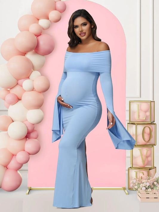 Celeste Off-Shoulder Maternity Gown