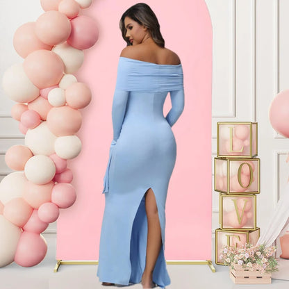 Celeste Off-Shoulder Maternity Gown