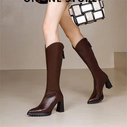 Knee High Pointed Toe Boot