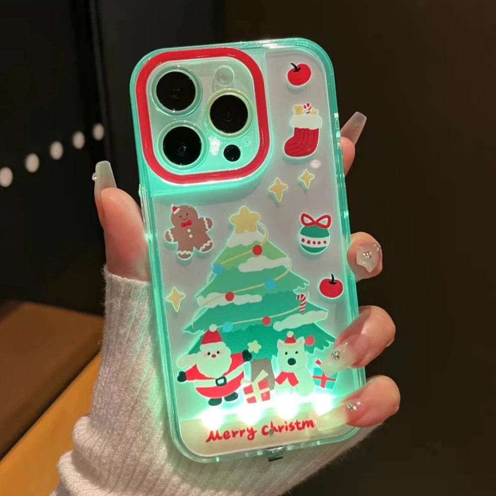 Luminous Christmas Snowman iPhone Case