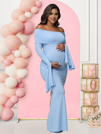 Celeste Off-Shoulder Maternity Gown