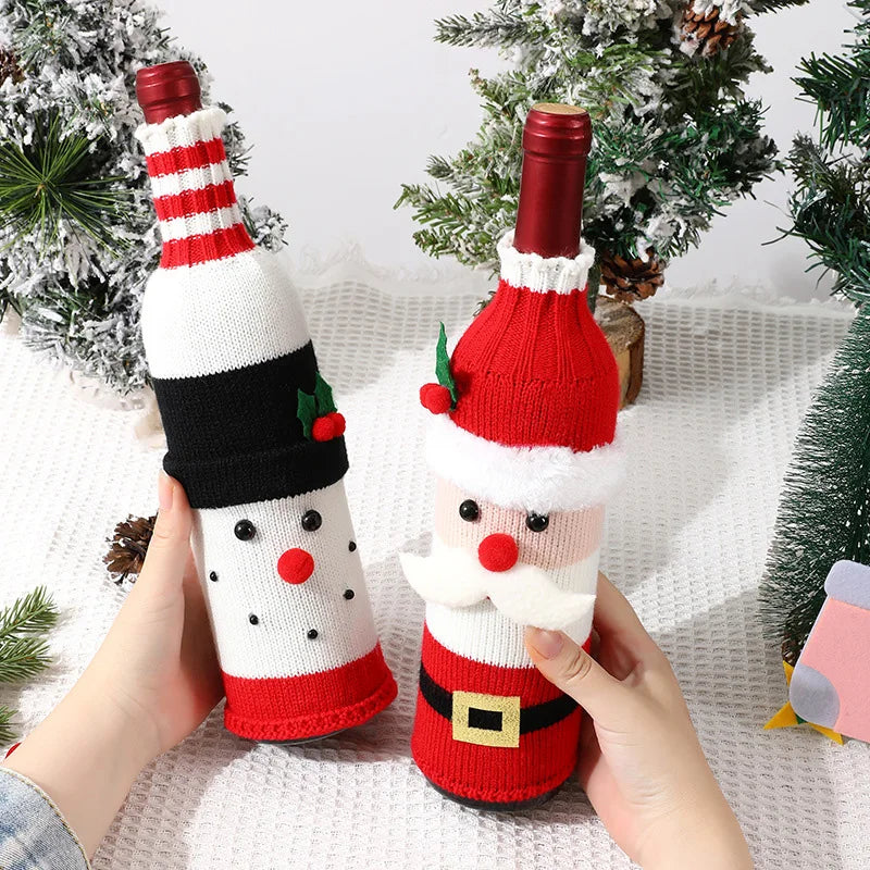 Christmas Knit Wine Bottle Covers