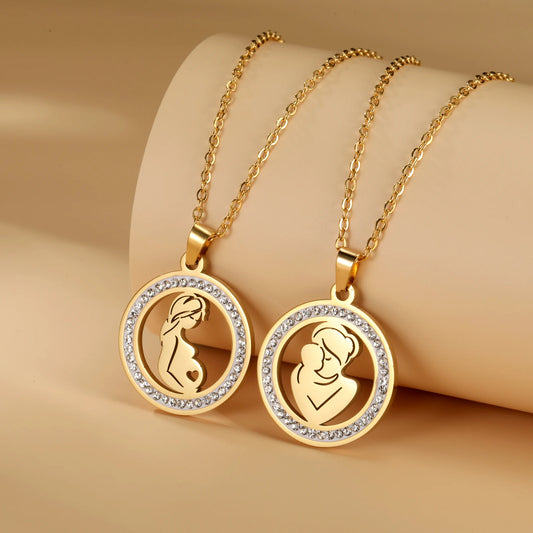 Mother and Child Pendant Necklace