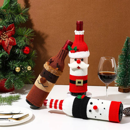 Christmas Knit Wine Bottle Covers