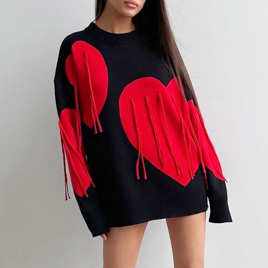 Eva Heart Round Neck Sweater