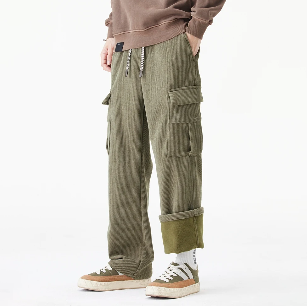 Fleece-Lined Corduroy Pants